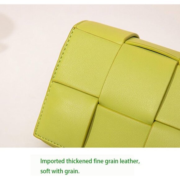 Mini Woven Faux Leather Crossbody Waist Pack Bag with Adjustable Belt Black - Picture 5 of 7